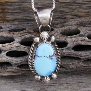 Golden Hill Turquoise Sterling Silver Pendant